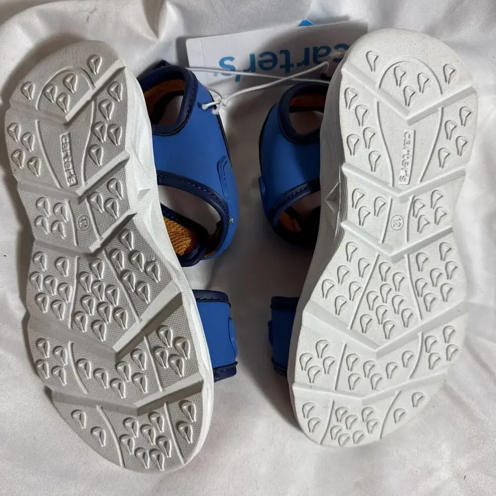Carter’s Light Up Sandals Dinosaurs Blue Orange Size 12 Futura NWT NEW